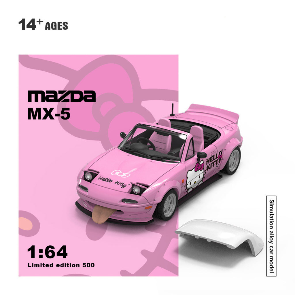🎀 1:64 Glamorous Hello Kitty Alloy Model Car • Collector's Display Set