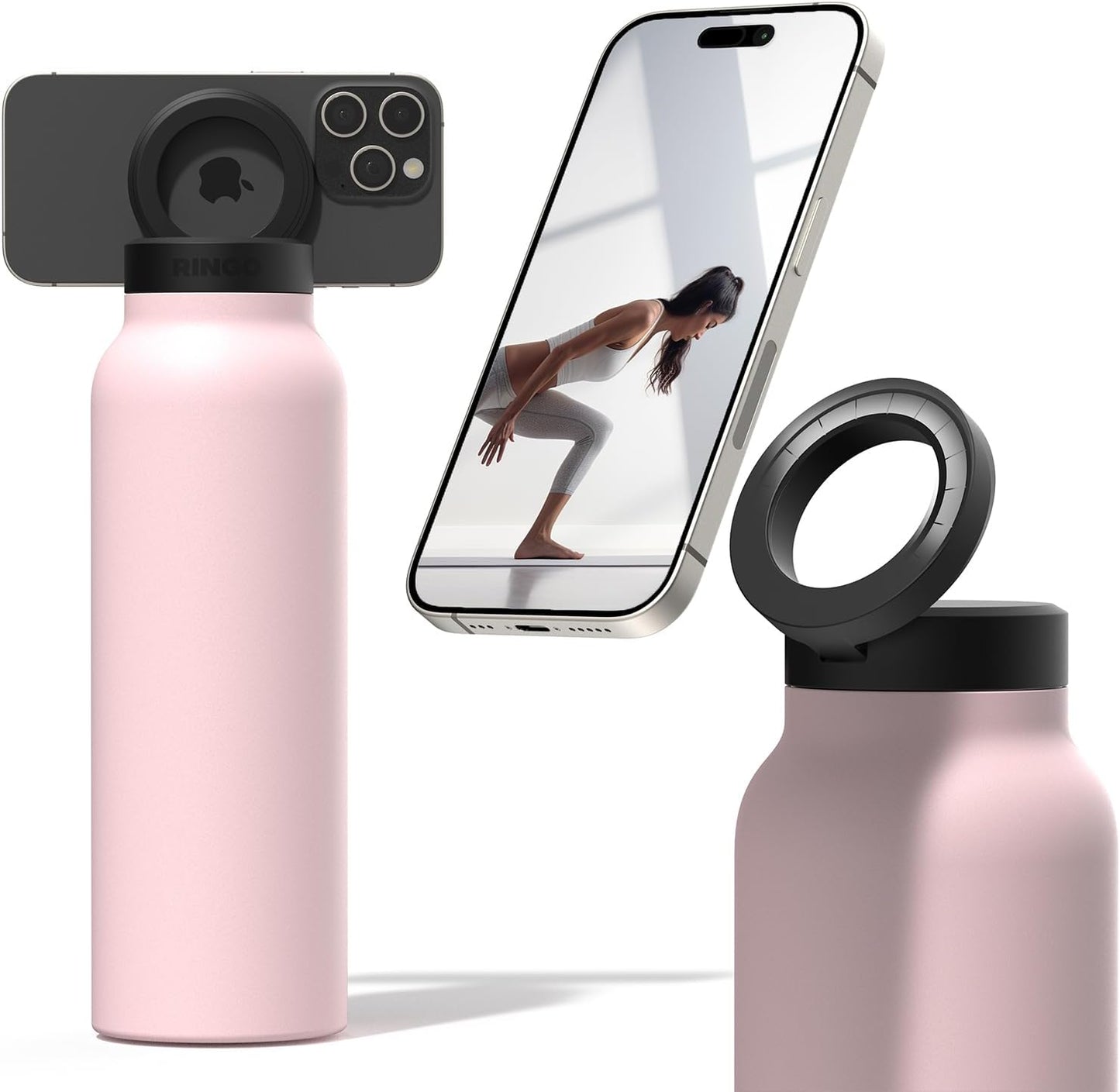 Sports Water Bottle with Mobile Phone Holder