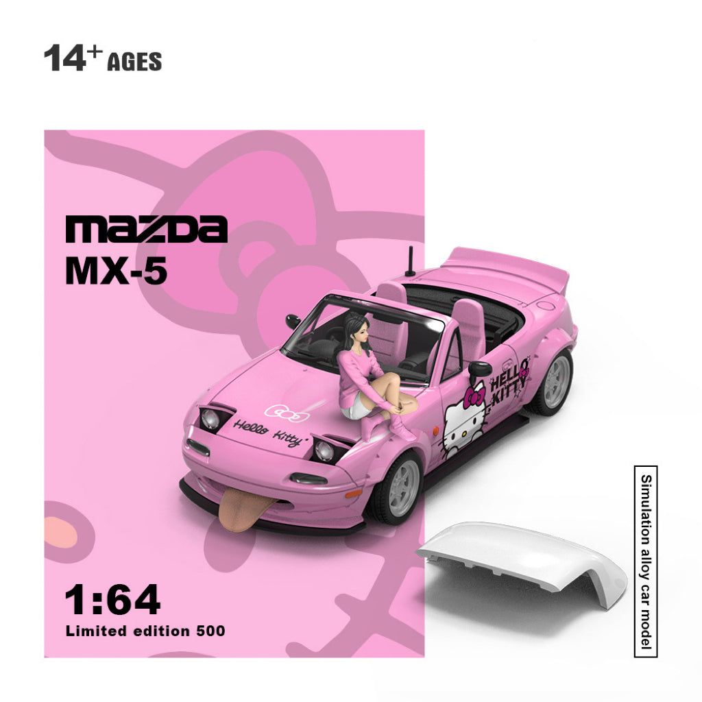 🎀 1:64 Glamorous Hello Kitty Alloy Model Car • Collector's Display Set