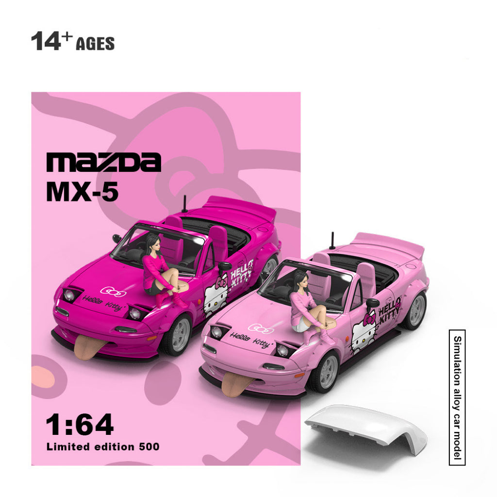 🎀 1:64 Glamorous Hello Kitty Alloy Model Car • Collector's Display Set