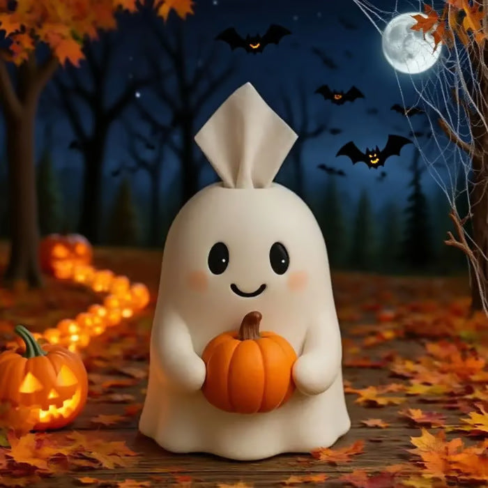 Halloween Pumpkin Ghost Tissue Box
